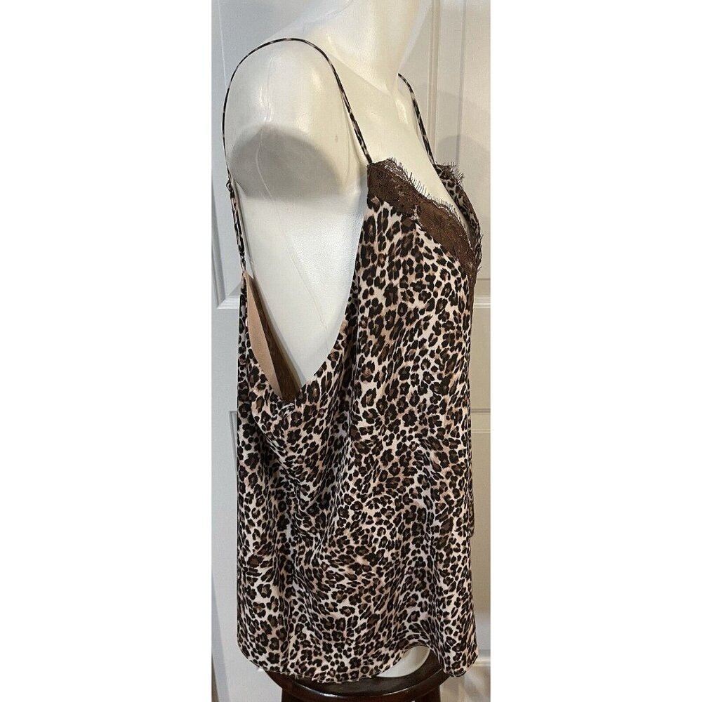 Melrose and Market Nordstrom Lace Trim Leopard Cami Top Beige Womens 2X New - Picture 4 of 9